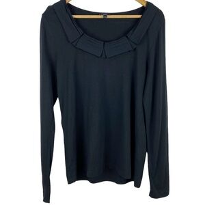 Talbots Blouse Top Black Pullover Women’s Size M Stretch